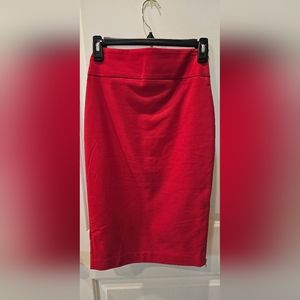 Express red, high waisted, pencil skirt with side slit zipper. Worn once.Size 00